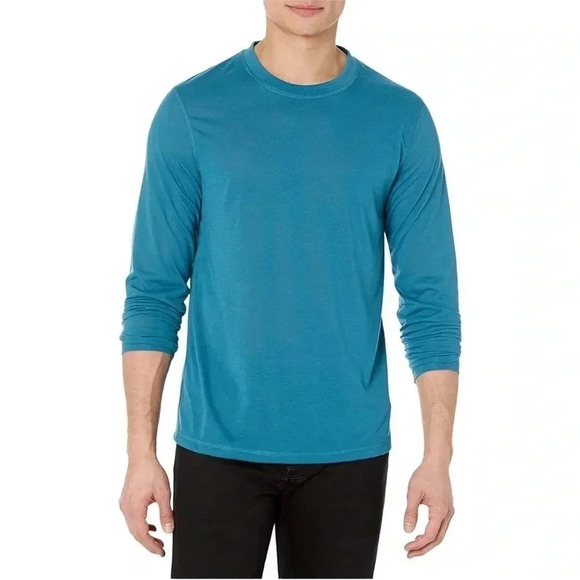 Perry Ellis Ink Blue Crewneck Long Sleeve Mens Sleepwear Shirt Size Large - Picture 1 of 12